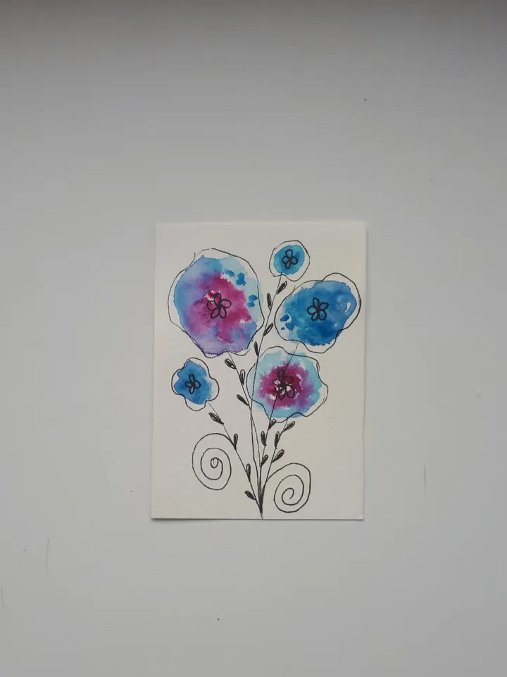 Original Three ACEO Arts Flowers Watercolor, Floral Painting Collectible