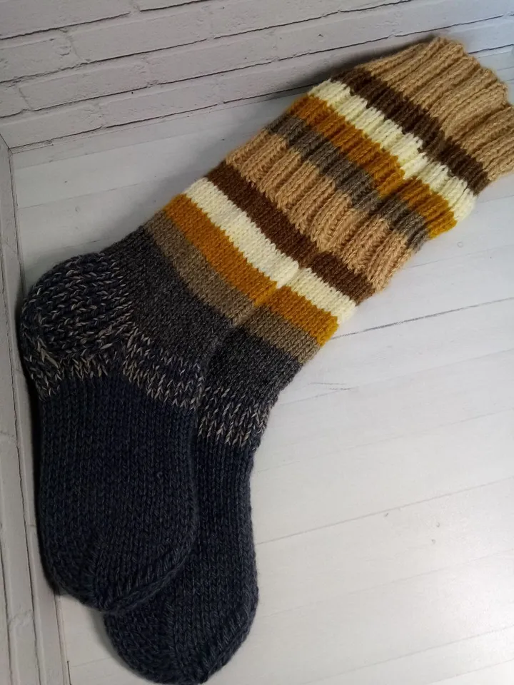 Warming Knee Socks Knitted Handmade