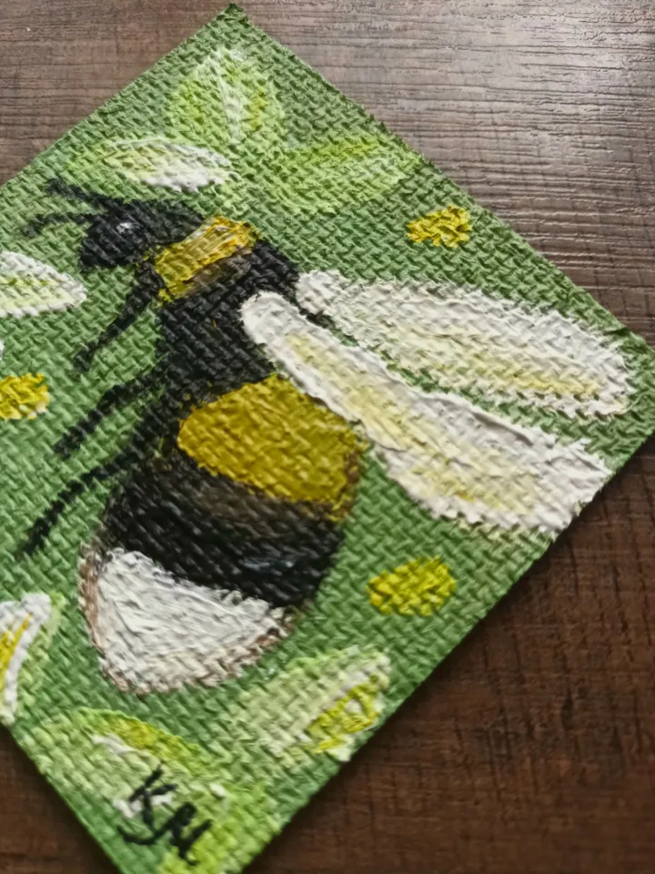 Oil painting of a bee
