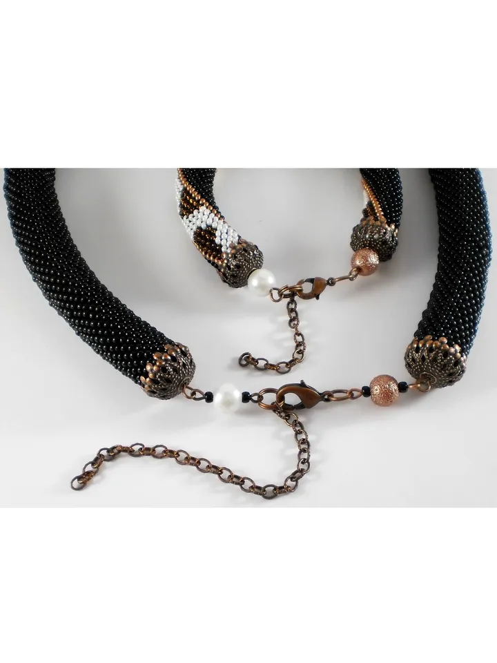PDF Bead Crochet Pattern , Pattern for «Giraffe» Ropes Necklace and Bracelet