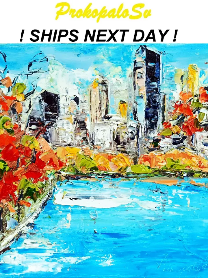 Central Park Oil Painting On Canvas New York City Park Canvas Original Art NYC Wall Art Cityscape Wall Art Gifts by ArtProkopaloSv