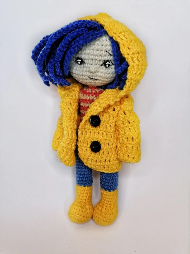 PDF Coraline doll crochet pattern, button eyes doll, Crochet pattern voodoo, voodoo doll, Halloween amigurumi pattern, voodoo bunny pattern