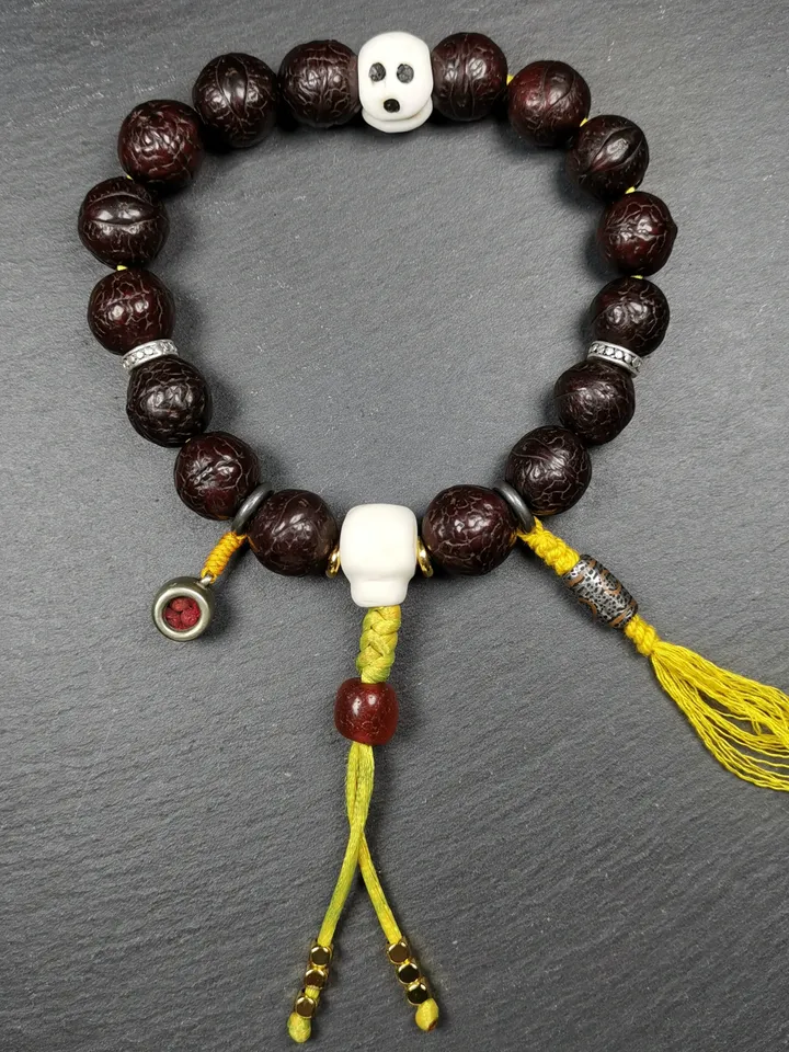 Gandhanra Antique Tibetan Handhold Wrist Mala, Old Bodhi Seed Beads Bracelet