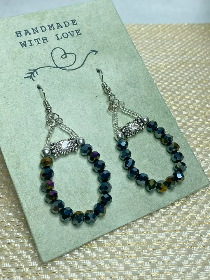 Classic handmade earrings.Handmade jewelry.