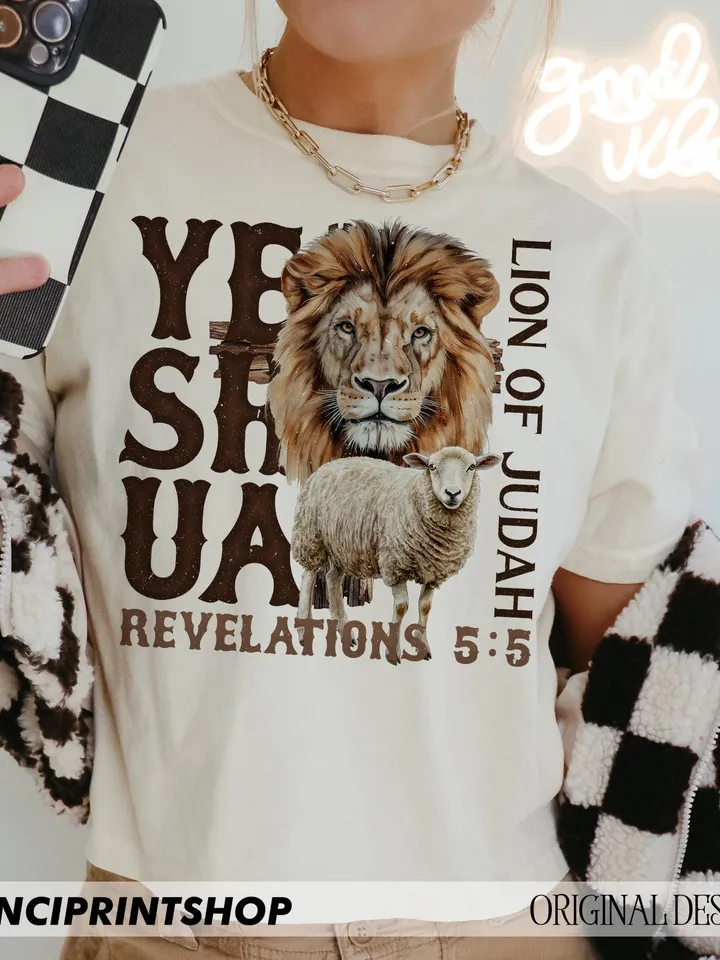 Retro Christian Png, Jesus png, YESHUA Png, Lion of Judah Png, Bible Verse png, Christian Shirt Design, Religious Png, Christian png, Retro