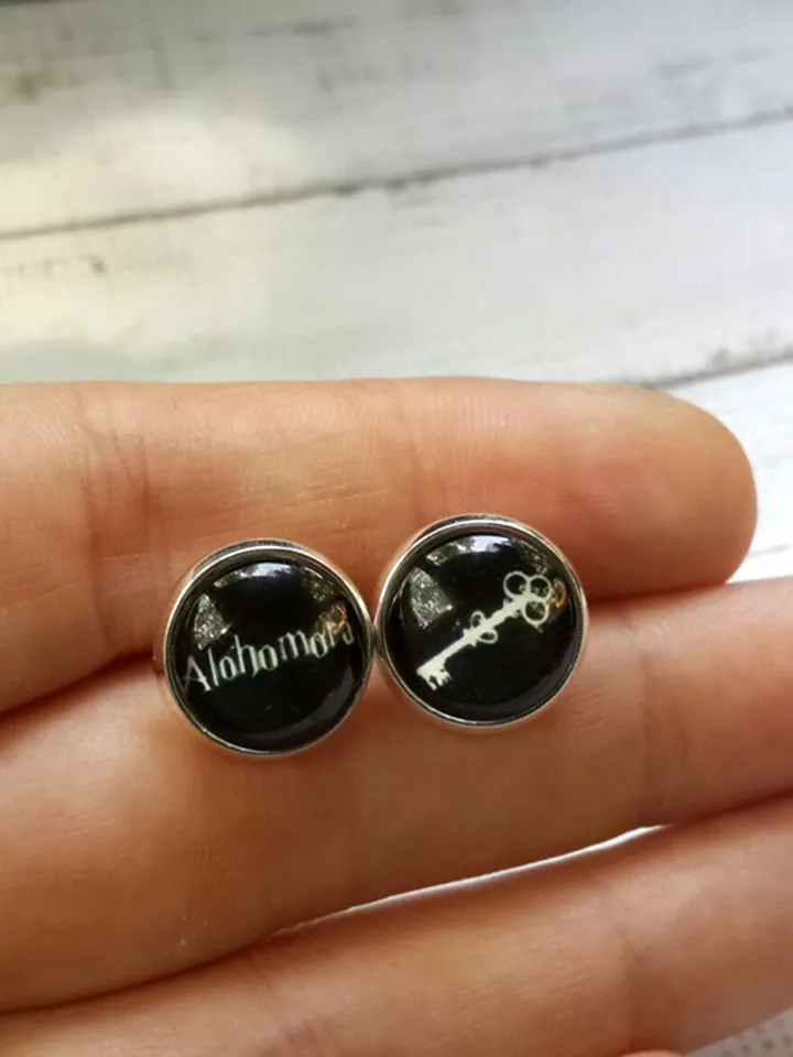 Harry Potter Earrings, Alohomora earrings studs gift for fans