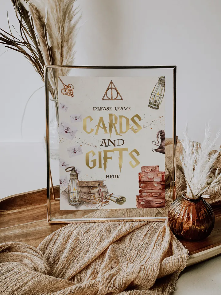 THE CARDS and GIFTS ; Wizard Baby Shower; Magic School Baby Shower template; Instant Download; wh1
