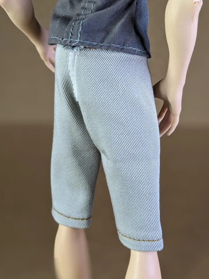 Handmade beige cotton shorts for 1/6 scale boy dolls