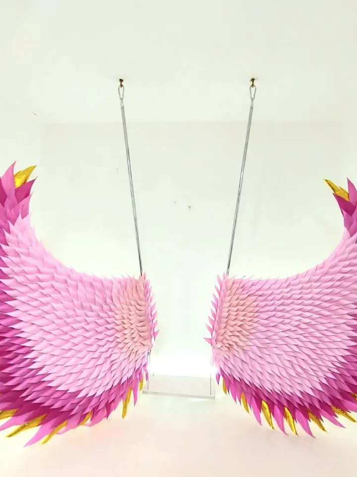 Barbie Swing Wings Set Pink Angel Wings Hanging Props Wedding Backdrop Party Decoration Pink background outdoor wedding