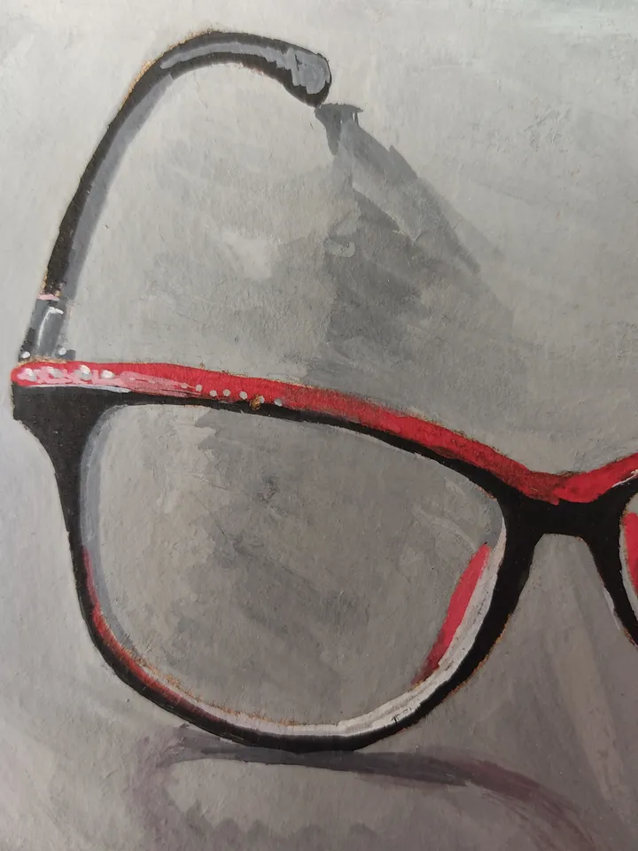 Glasses. Original gouache painting.