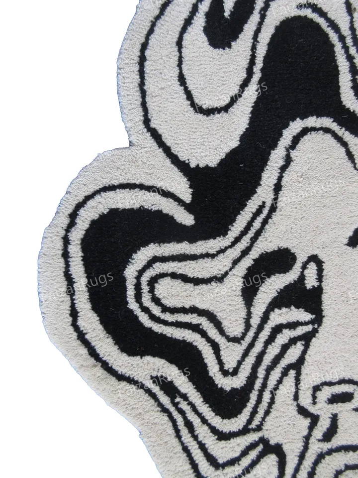 Abstract Face Melting Rugs | Hand-Tufted Stunning Colors Wool Rug | Handmade Area Rug for Home, Bedroom, Living Room, Kids Room, Custom Rug