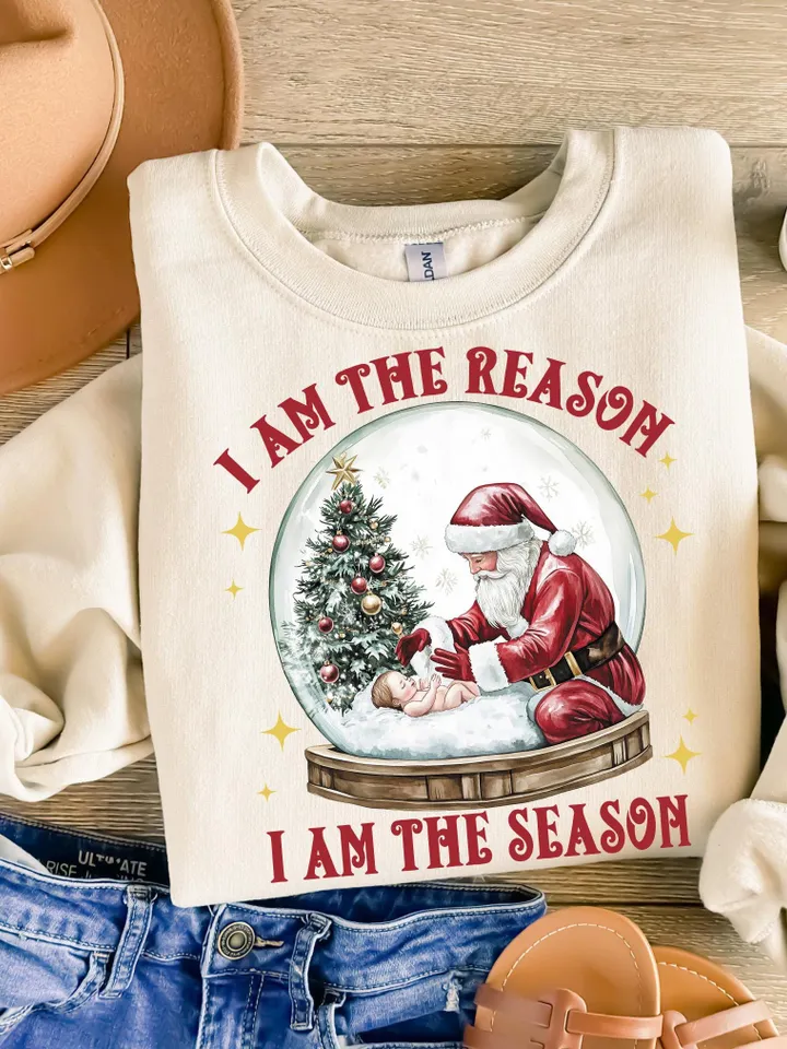 Jesus is the reason For the Season PNG, Christmas Season Png, Christmas PNG, Christmas Jesus png, Santa and Jesus Christmas Png, Jesus Xmas