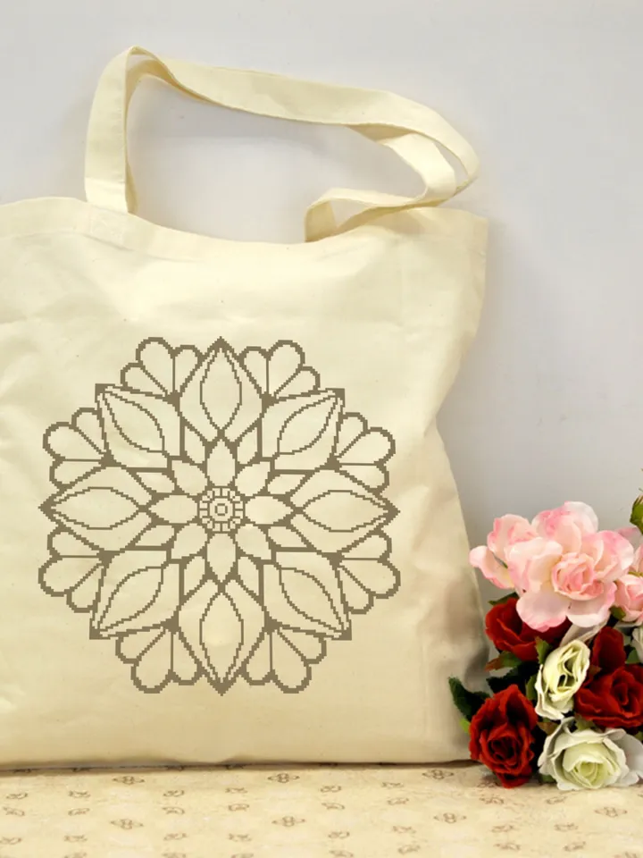 Mandala set cross stitch pattern download PDF, Monochrome mandala hand embroidery PDF, Floral ornament cross stitch chart, Home decor #S24