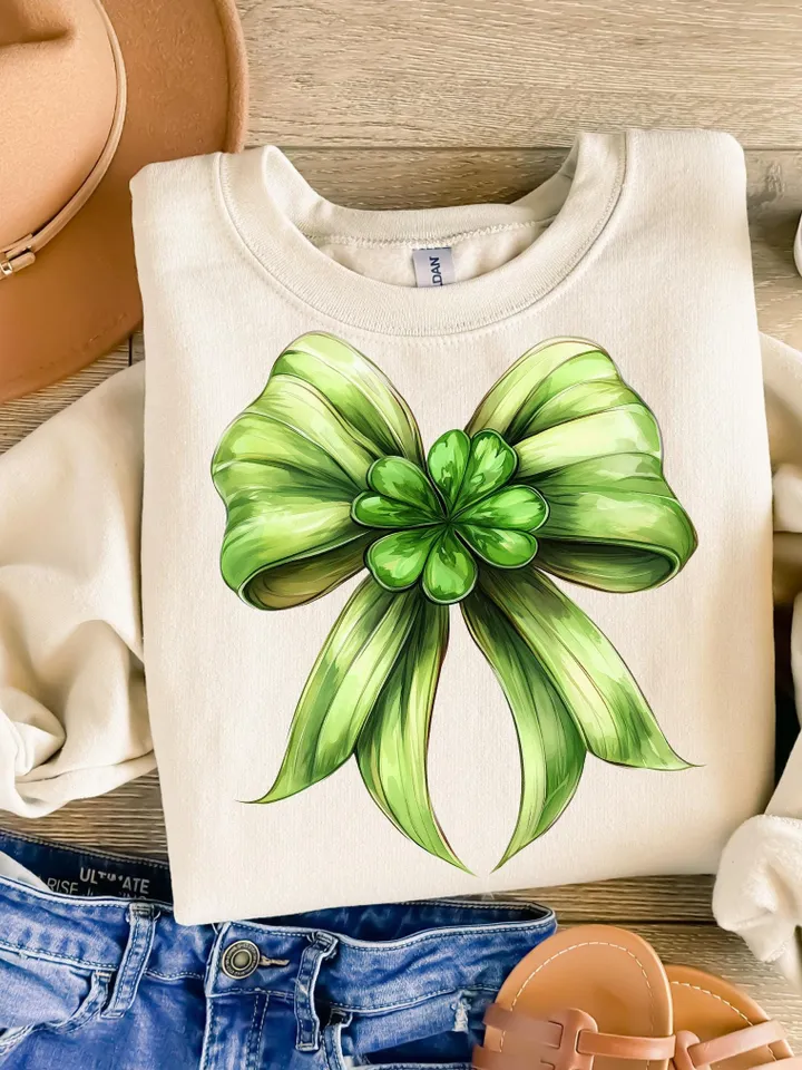 St. Patrick’s Day Bow png, St Patricks Coquette PNG, Green Coquette PNG, 4 leaf clover png, St Patrick's Day png, Irish png, Shamrock png