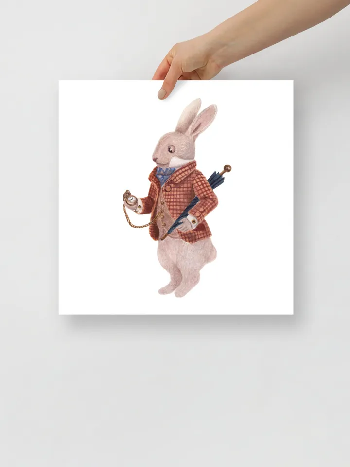 Rabbit Watercolor Wall Art Print Bunny Rabbit Alis In Wonderland White Rabbit Gift Woodland Rabbit Gift Bunny Painting Rabbit Decor Print