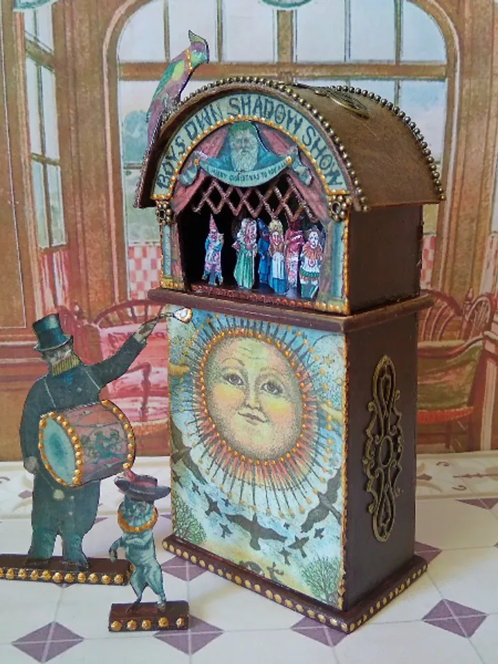 Old-style puppet theater. Paper theater.1:12 scale.