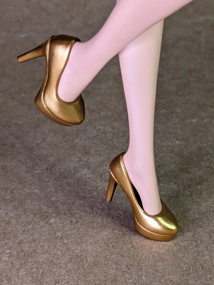 Gold heels shoes for fashion female dolls (Color Infusion, MH)