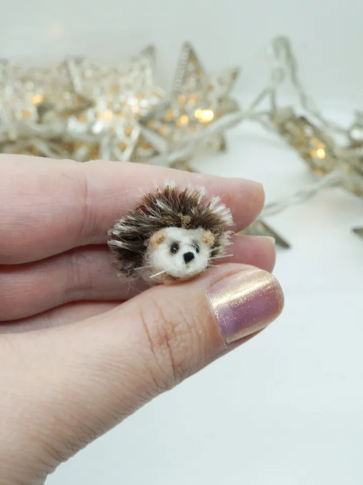 Fluffy the hedgehog, miniature needle felted animal, baby hedgehog, made to order