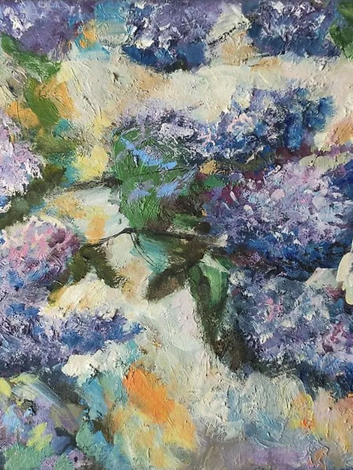 Lilac Painting Floral Original Art Lilac Flower Artwork