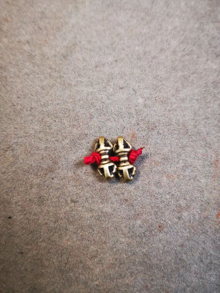 Gandhanra Handmade Tibetan Amulet Pendant,Mini Vajra and Dorje Bell, Mala Marker Bead Accessories