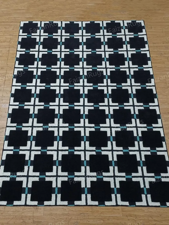 Evelina Kroon Hand Tufted Black Color Rug 100% Wool For Living Room, Bed Room, Kids Room In Any Size 10x14,10x12,9x12,8x10 Hurry Up!