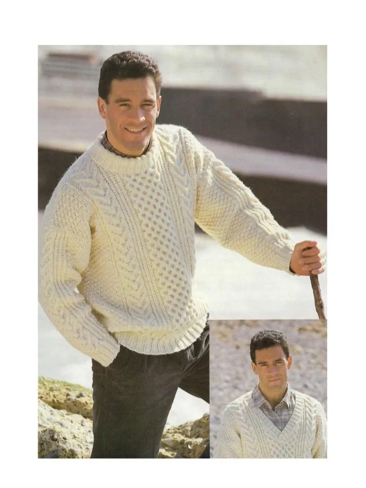 Knitting men sweater, sweater men, aran sweater men knitting pattern pdf