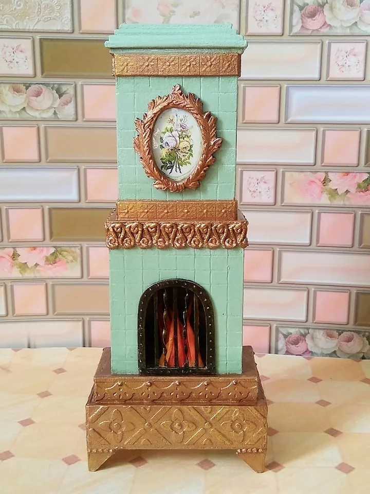 1:12 scale.Fireplace for dollhouse handmade.