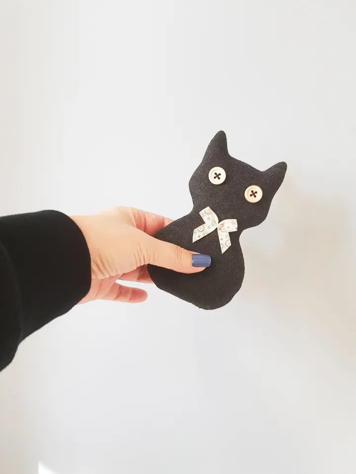 Diy Halloween doll, Black cat sewing pattern PDF, digital tutorial in english