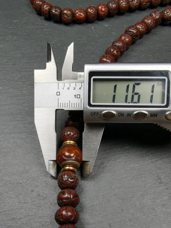 Gandhanra Old Tibetan Rosary Beads,9mm Rudraksha Beads Mala Necklace,Prayer Beads, Circumference 90cm