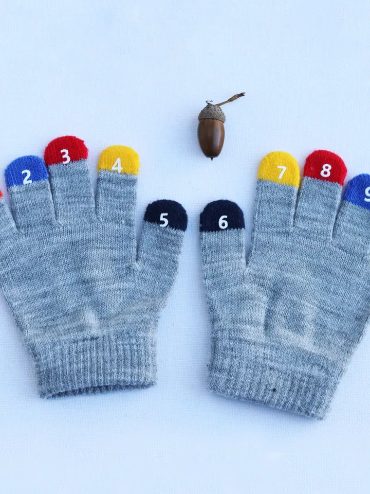Gloves for boy, Kids finger gloves, toddler stretch winter gloves, colourful fun hands