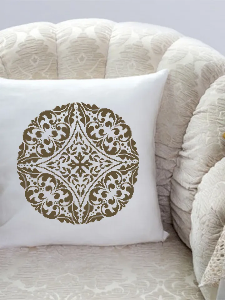 Flower mandala cross stitch pattern PDF download Monochrome cross stitch chart, Simple mandala pattern digital PDF, Mandala ornament #M262