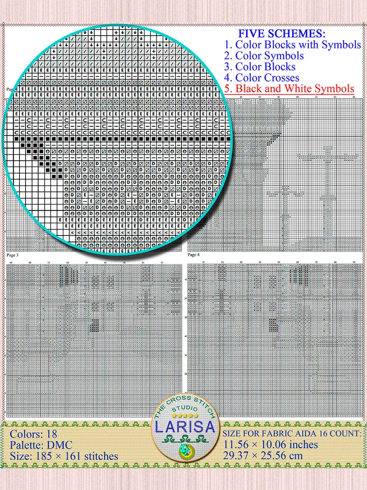 Herod’s Temple Cross Stitch Pattern | Nicanor Gate in Jerusalem