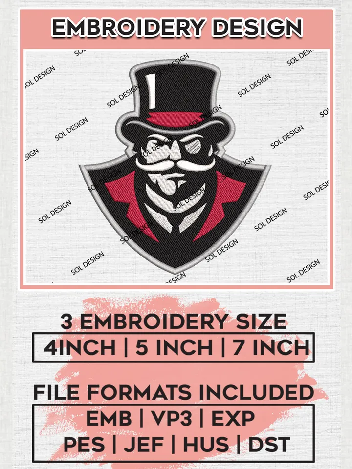 Austin Peay Governors Embroidery Designs, NCAA Logo Embroidery Files, NCAA Austin Peay Logo, NCAA Embroidery Designs, Machine Embroidery Designs, Digital Download