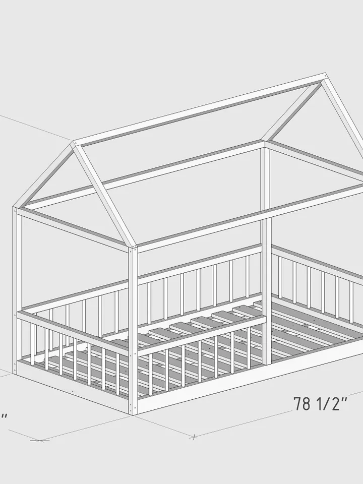 House Bed Plan, Twin Size, DIY, PDF