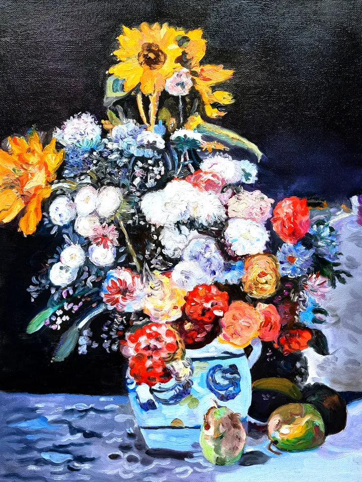 Floral Art Original Oil painting Oil on canvas