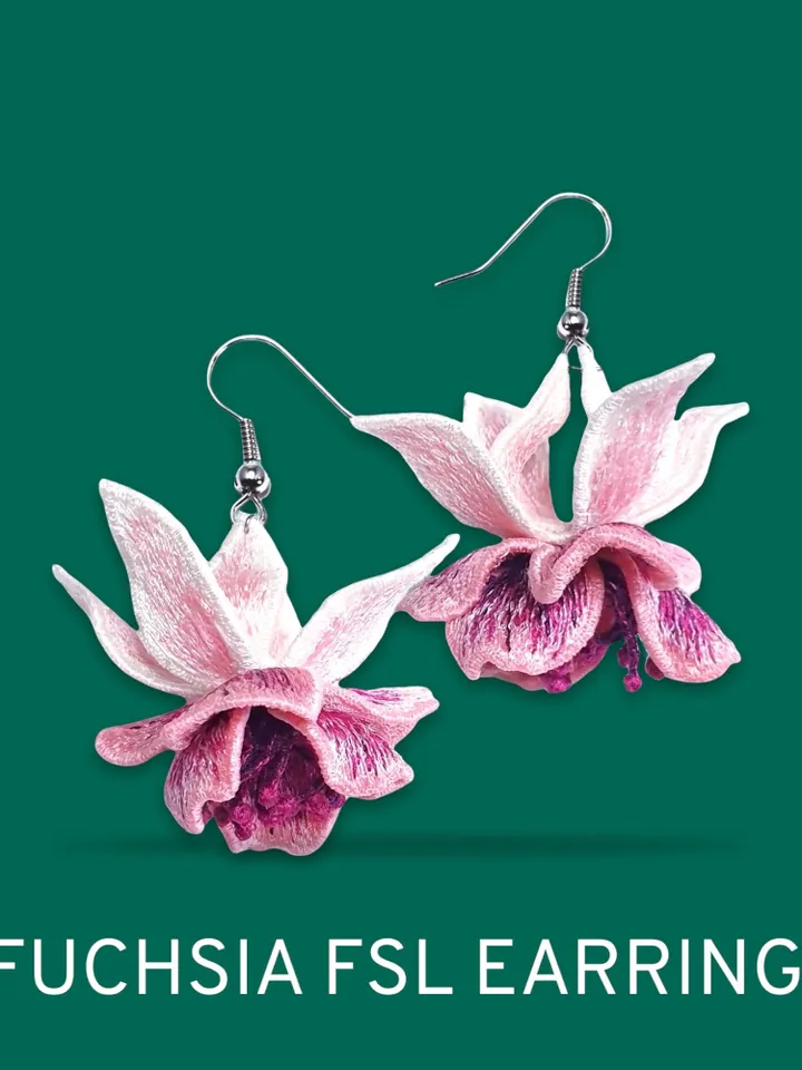 40% OFF! Set of earrings FSL. Machine embroidery design Digital embroidery pattern Free standing lace flower file