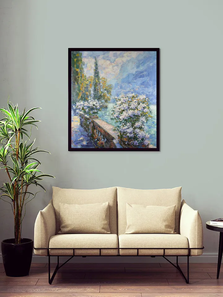 Italy Lake Garda Original Art Impressionism Canvas Impressionism