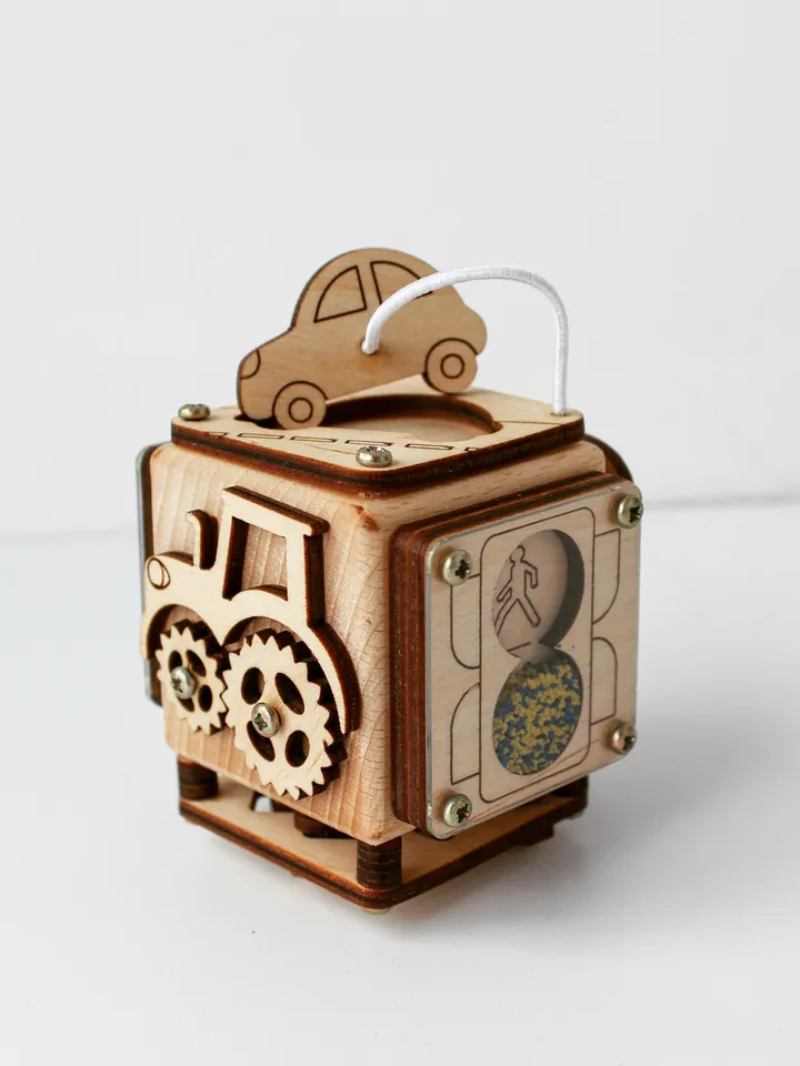 fidget cube - wooden baby Busy cube, montessori toy for toddlers
