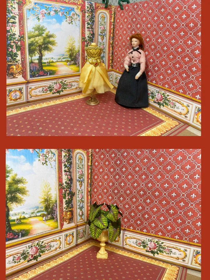 Wallpaper for dollhouse. 1:12. A4. Digital printing.