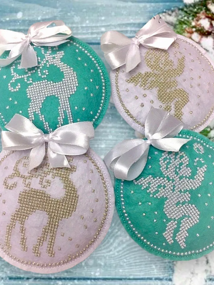 Christmas Tree Toys Set Machine Embroidery Design Pattern for Felt Chtistmas embroidery motif