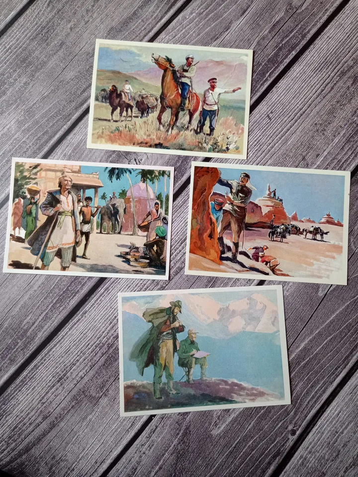 Postcards geographical discoveries