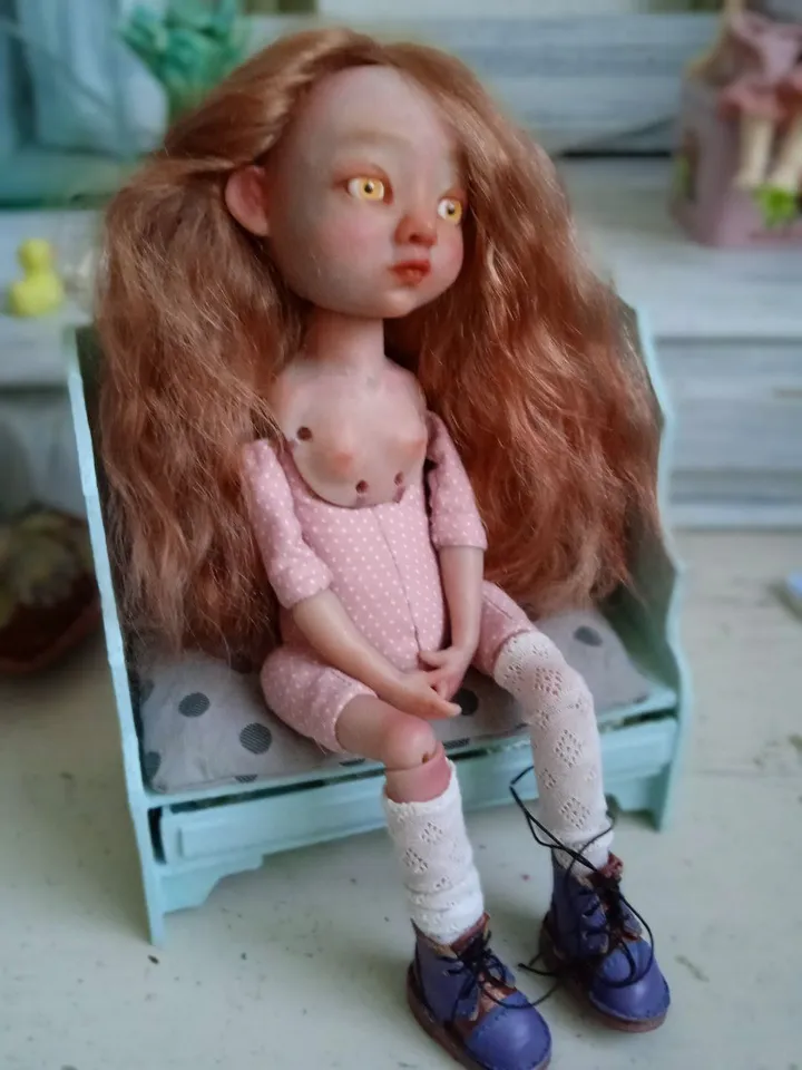 Handmade Boudoir Doll with Red Hair