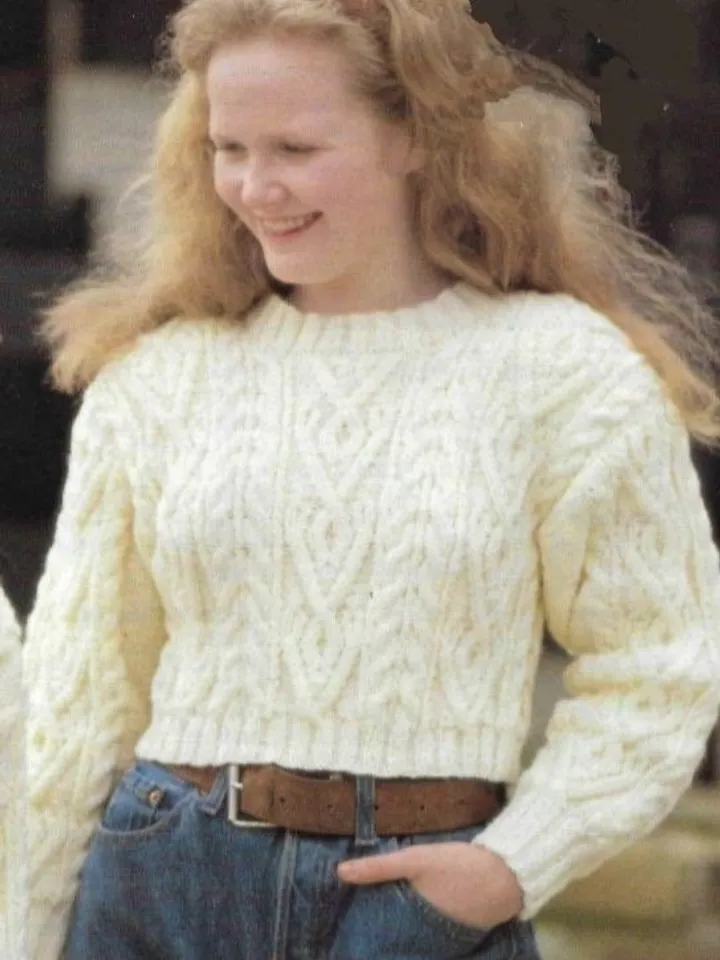 Sweater knitting pattern, women ladies sweater, aran sweater pdf