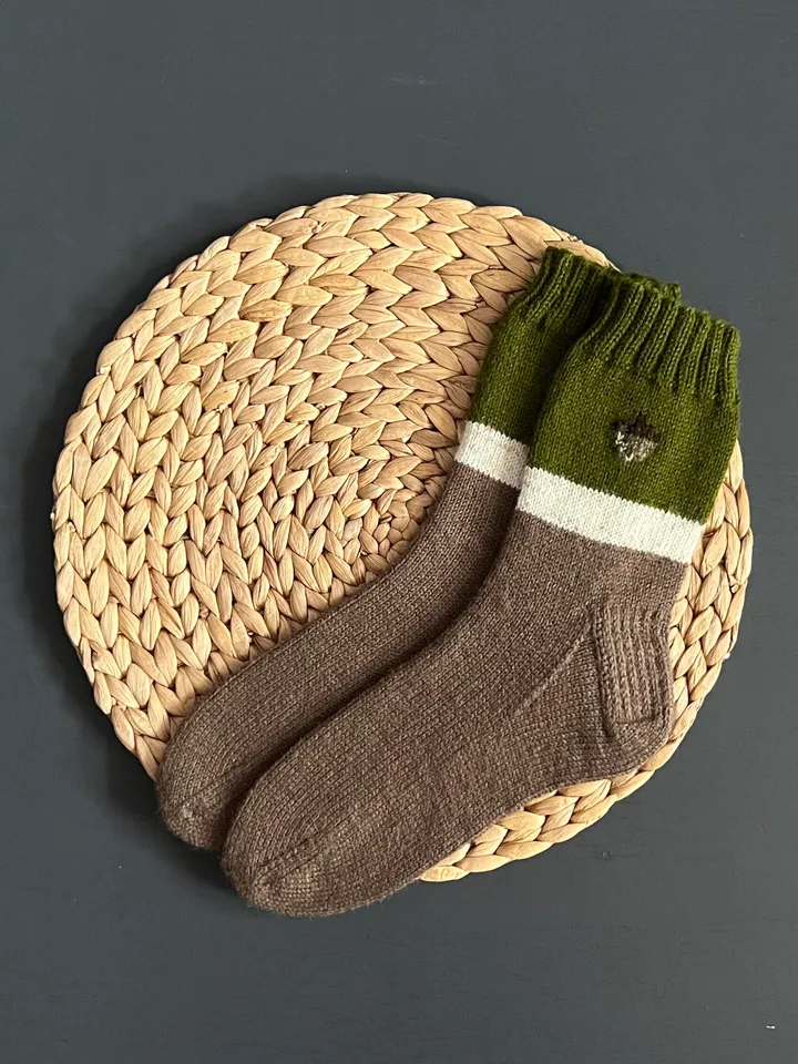 Handmade knitted womens socks/ Warm knitted accessory