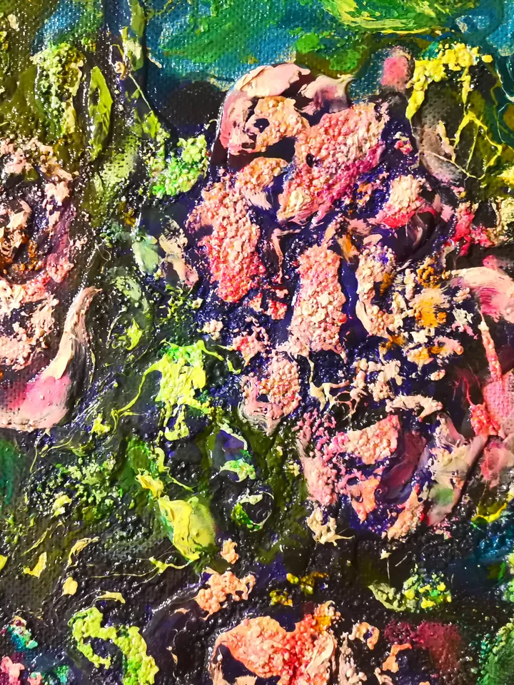 Flowers Peonies Painting Art Magic Abstract Oil Impasto Artist Svinar Oksana