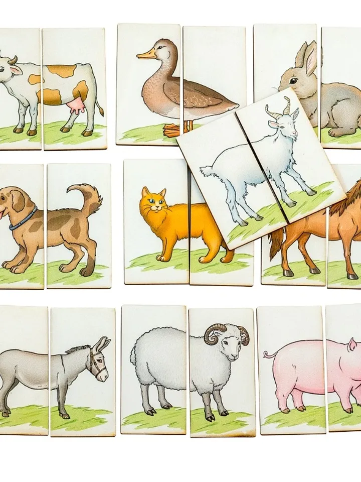 Montessori Puzzle - farm animals, Wooden toddler Toys Age 1 2 3 year