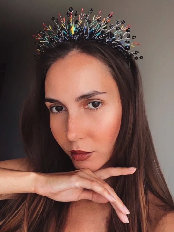 Rainbow tiara, Black crown, Halloween tiara, Lgbt pride headpiece, LGBT crown, Rainbow crown, Rainbow headpiece, Carnaval crown, multicolored tiara