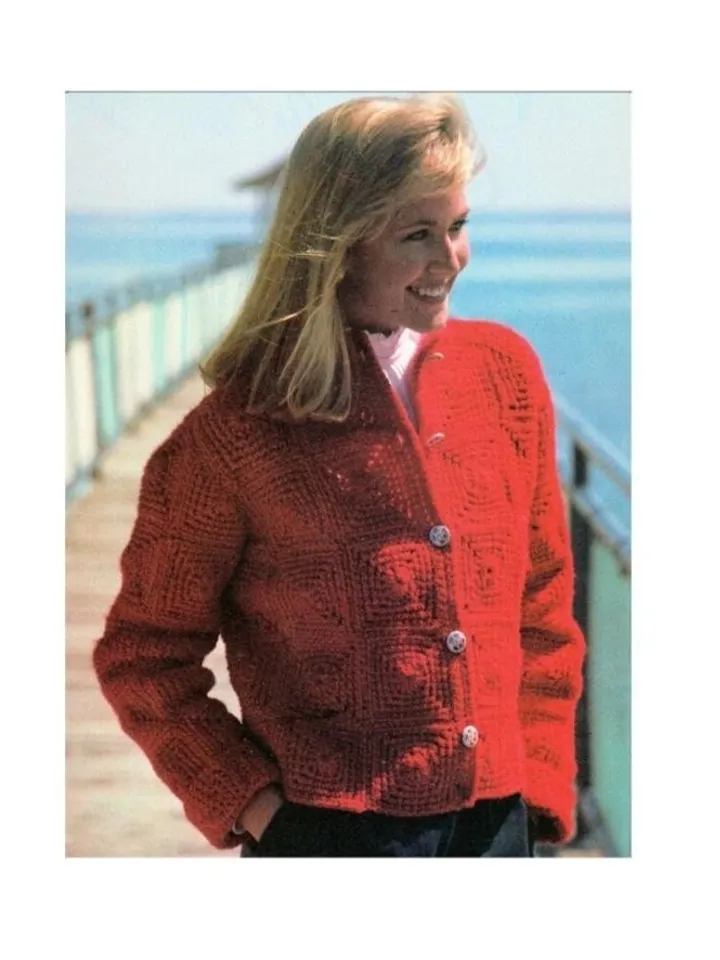 Crochet pattern cardigan, motif cardigan crochet pdf