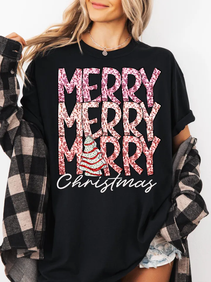 Merry merry merry christmas faux Sequin png,glitter christmas png,christmas cake faux sequin png,Faux Glitter Christmas Png Sublimation