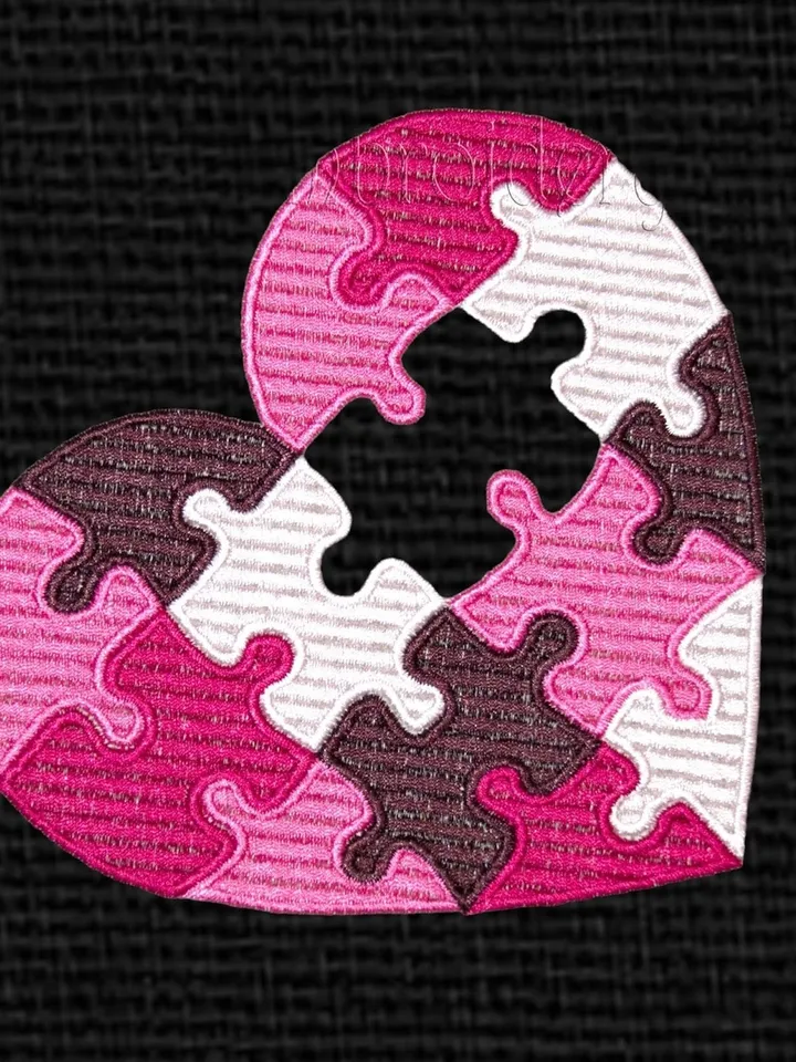 Machine Embroidery Design Heart of Puzzles Custom Apparel fashion Embroidery design digital embroidery pattern machine design heart